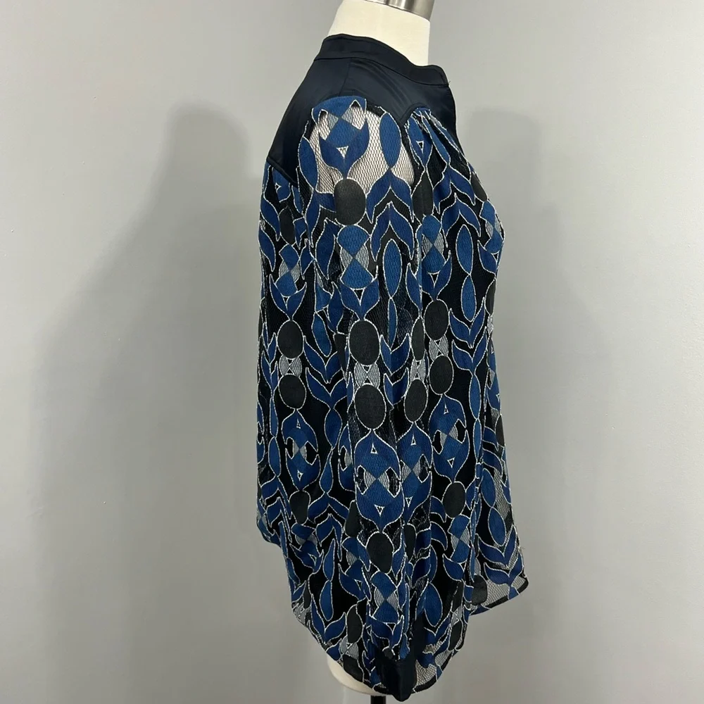 Tory Burch‎ Black/Navy Print Blouse